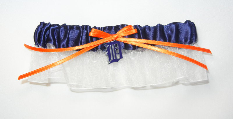 Detroit Tigers Inspired Garter with Licensed Charm